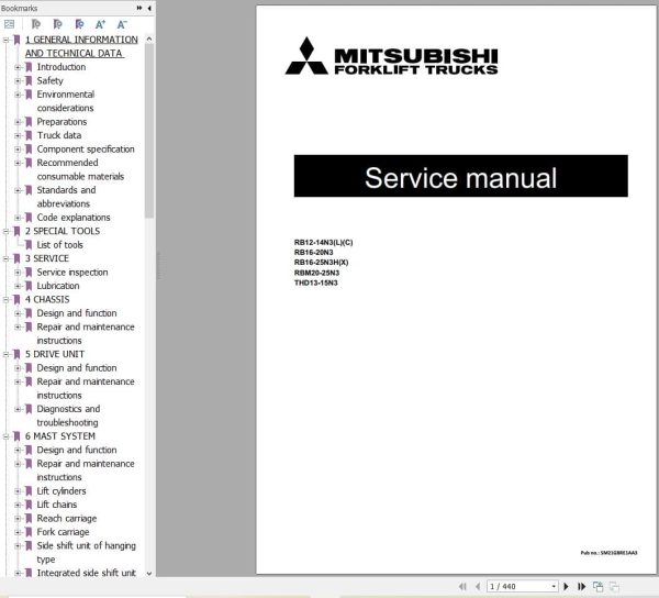 Mitsubishi Forklift RB12 14N3(L)(C) to THD15N3 Operation Service Manual 04.2024 (2)