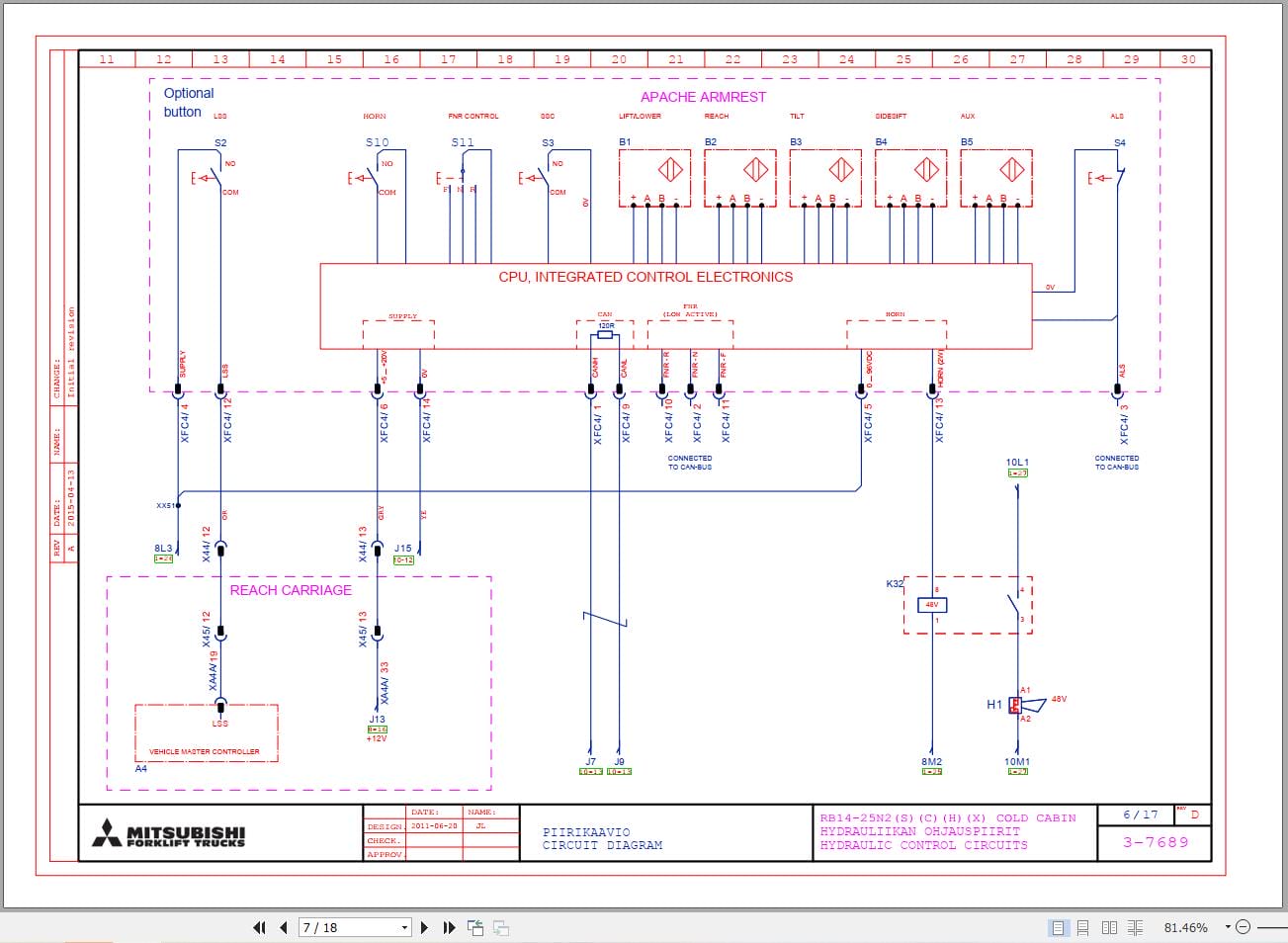 Mitsubishi Forklift RB14N2L RB16N2L Diagrams and Service Manual (2)