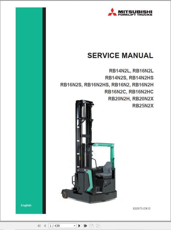 Mitsubishi Forklift RB14N2S RB25N2X Service Operation Manual 05.2023 (1)