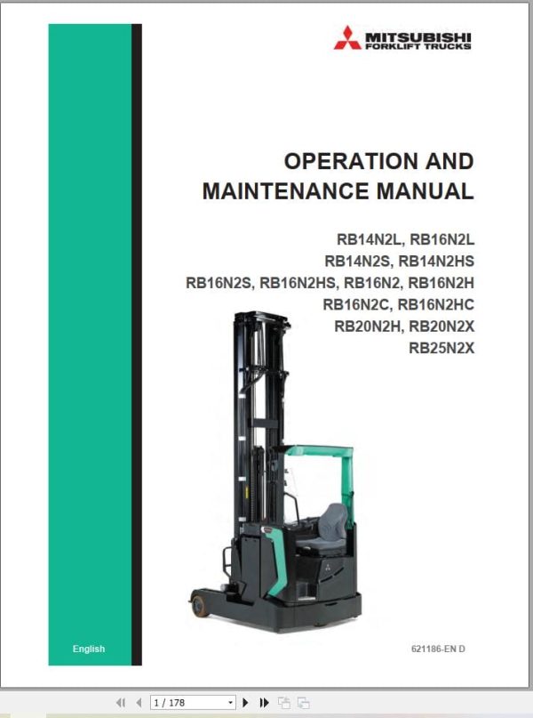 Mitsubishi Forklift RB14N2S RB25N2X Service Operation Manual 05.2023 (2)
