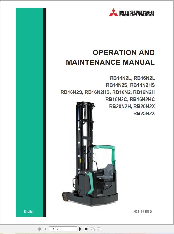 Mitsubishi Forklift RB14N2S RB25N2X Service Operation Manual 05.2023 (2)
