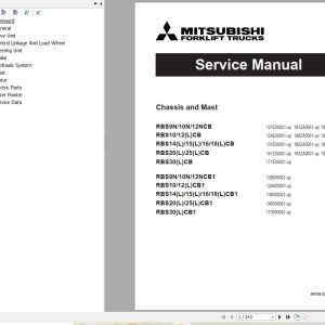 Mitsubishi Forklift RBS10CB RBS10NCB RBS12NCB RBS14CB Service Operation Manual (1)