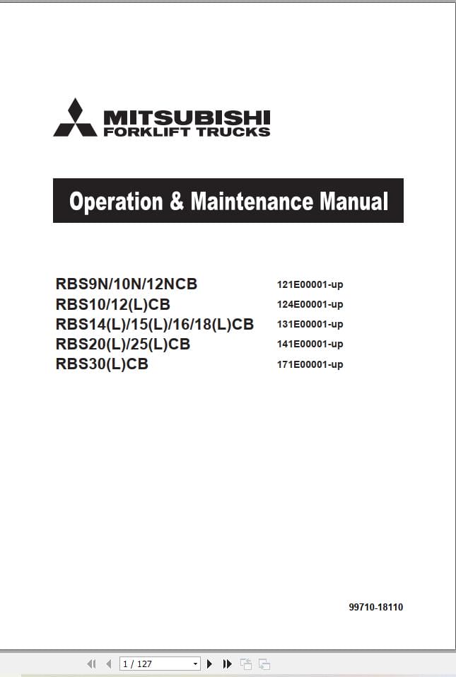 Mitsubishi Forklift RBS10CB RBS10NCB RBS12NCB RBS14CB Service Operation Manual (2)