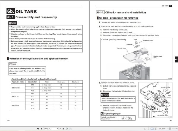 Mitsubishi Forklift RBS10CB RBS10NCB RBS12NCB RBS14CB Service Operation Manual (3)