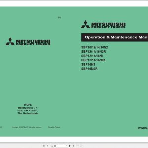 Mitsubishi Forklift SBP10N2 SBP16NSR Service Operation Manual 03.2022 (1)