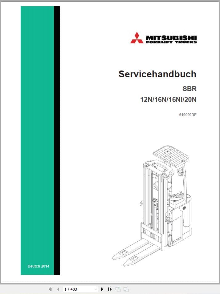 Mitsubishi Forklift SBR12N SBR20N Service Operation Manual 08.2023 (2)