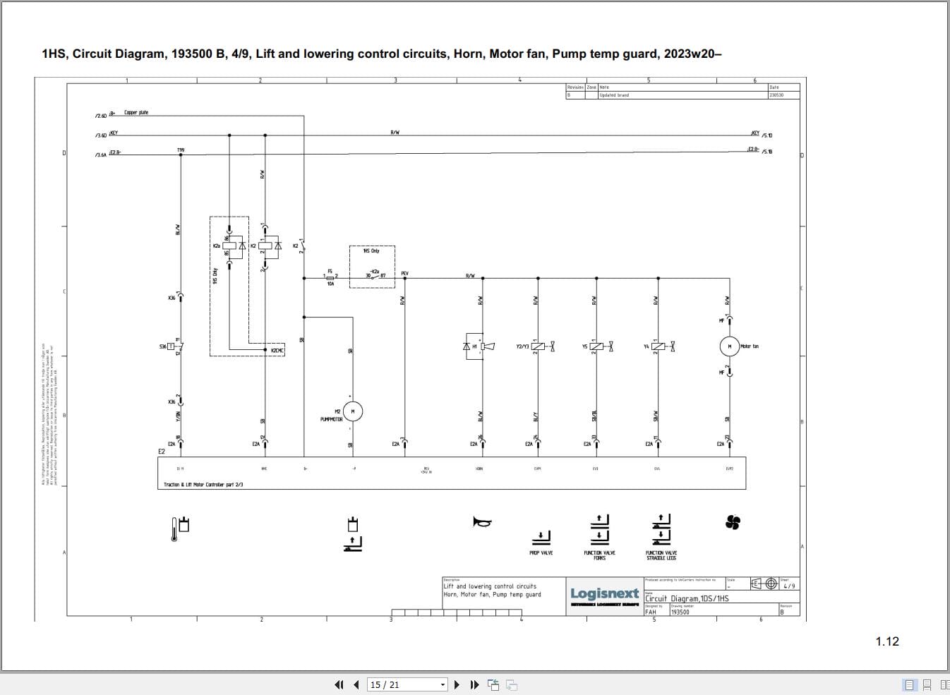 Mitsubishi Forklift SBV12N3 to SBF16N3SS Wiring Diagrams (2)