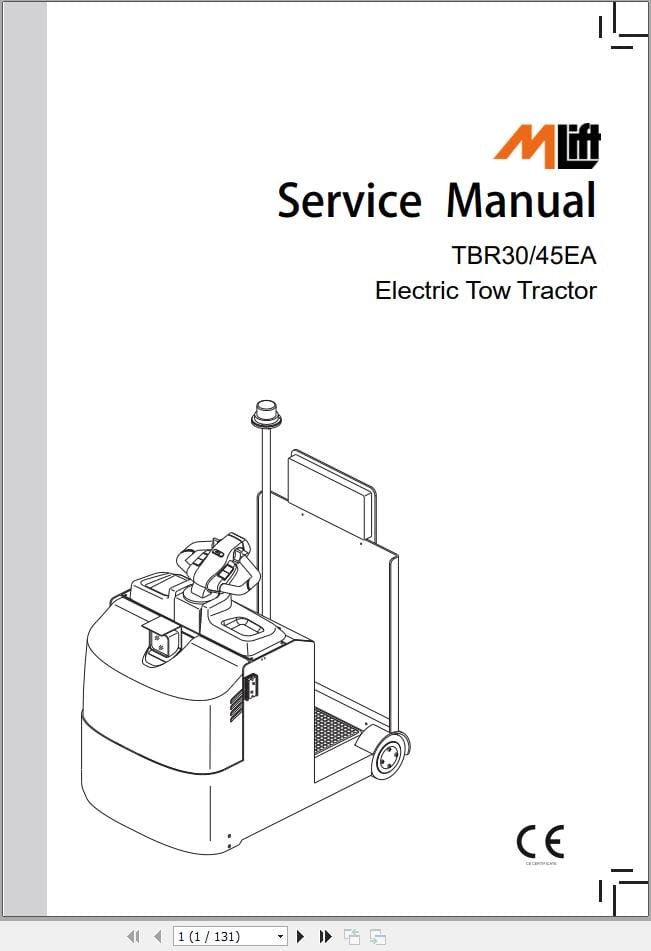Mlift Electric Tow Tractor TBR30EA TBR45EA Service Operation Manual (1)