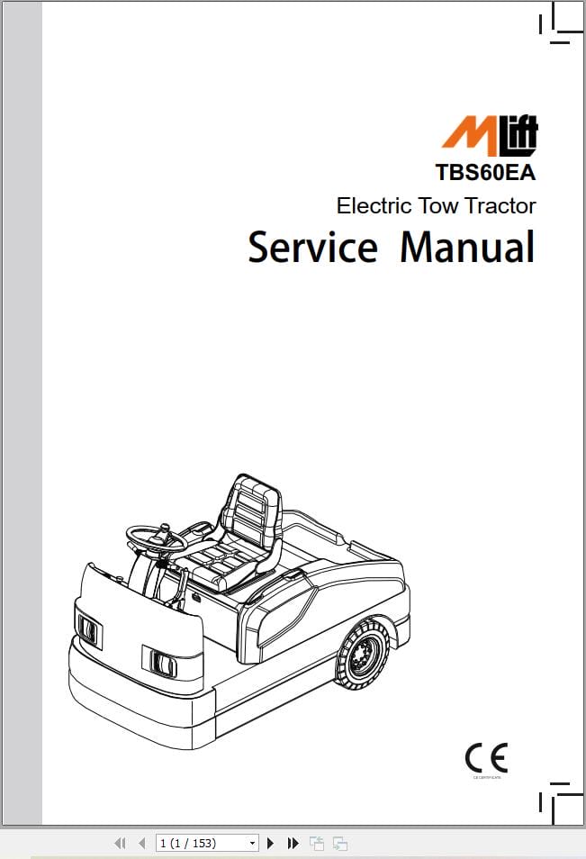 Mlift Electric Tow Tractor TBS60EA Service Operation Manual (1)