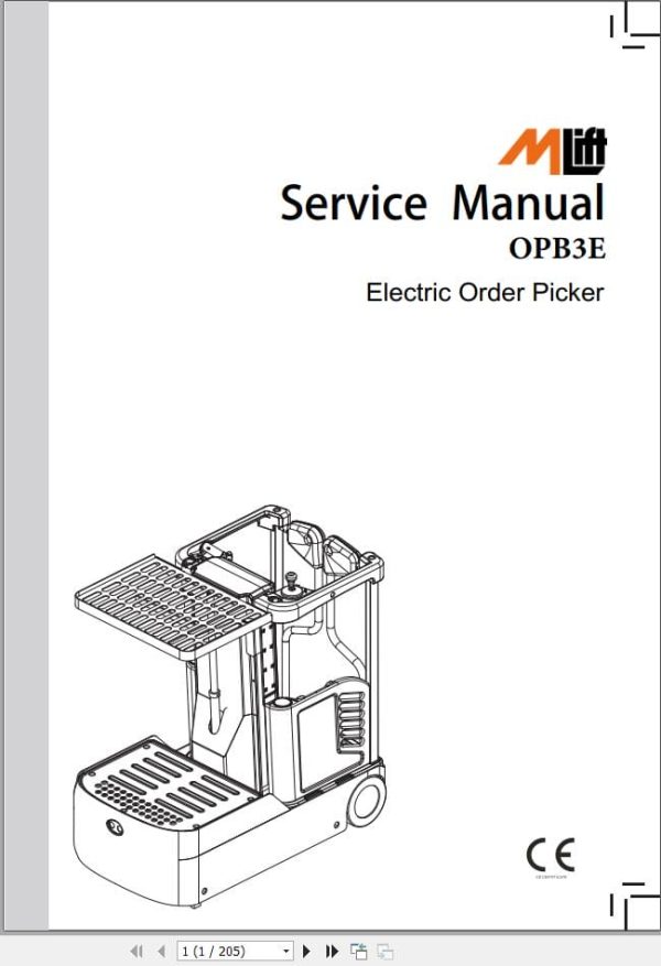 Mlift Forklift OPB3E Service Operation Manual (1)