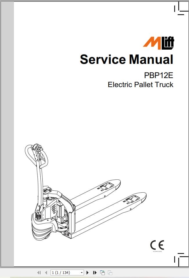 Mlift Forklift PBP12E Service Operation Manual (2)