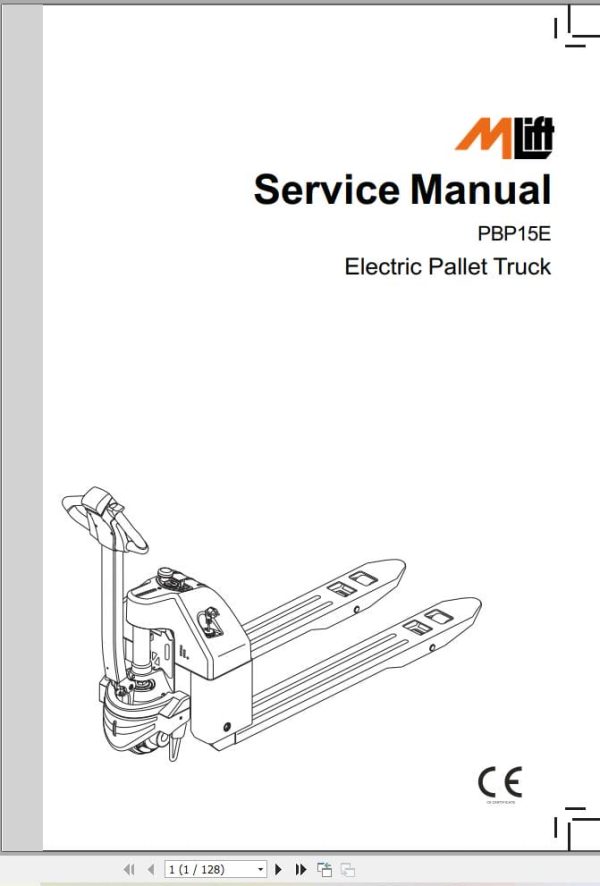 Mlift Forklift PBP15E PBP15E2 Service Operation Manual (2)