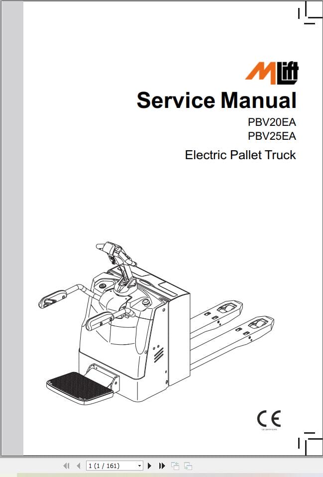 Mlift Forklift PBV20EA PBV20EAH PBV25EA PBV30EA Service Operation Manual (1)
