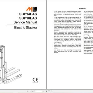 Mlift Forklift SBP14EAS Service Operation Parts Manual (1)