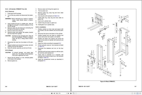 Mlift Forklift SBP14EAS Service Operation Parts Manual (4)