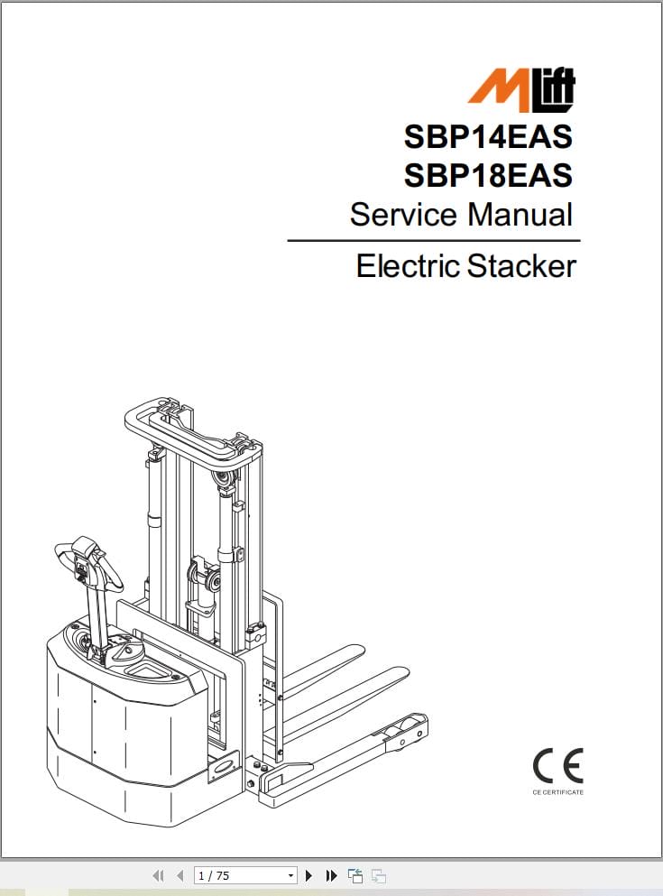 Mlift Forklift SBP18EAS Service Operation Parts Manual (2)