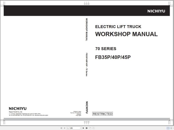 Nichiyu Forklift FB35P 70 FB40P 70 FB45PN 70 Workshop Manual 07W 2201 R1 (1)