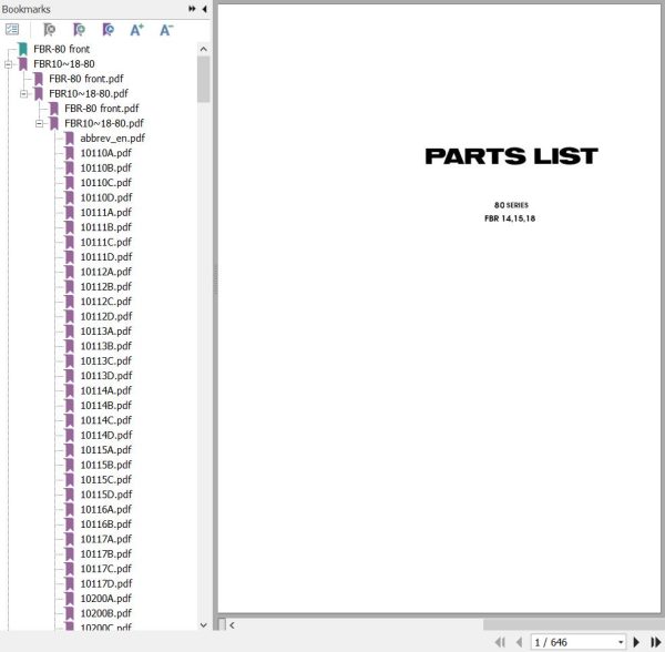 Nichiyu Forklift FBR14 FBR15 FBR18 Series 80 Parts List (1)