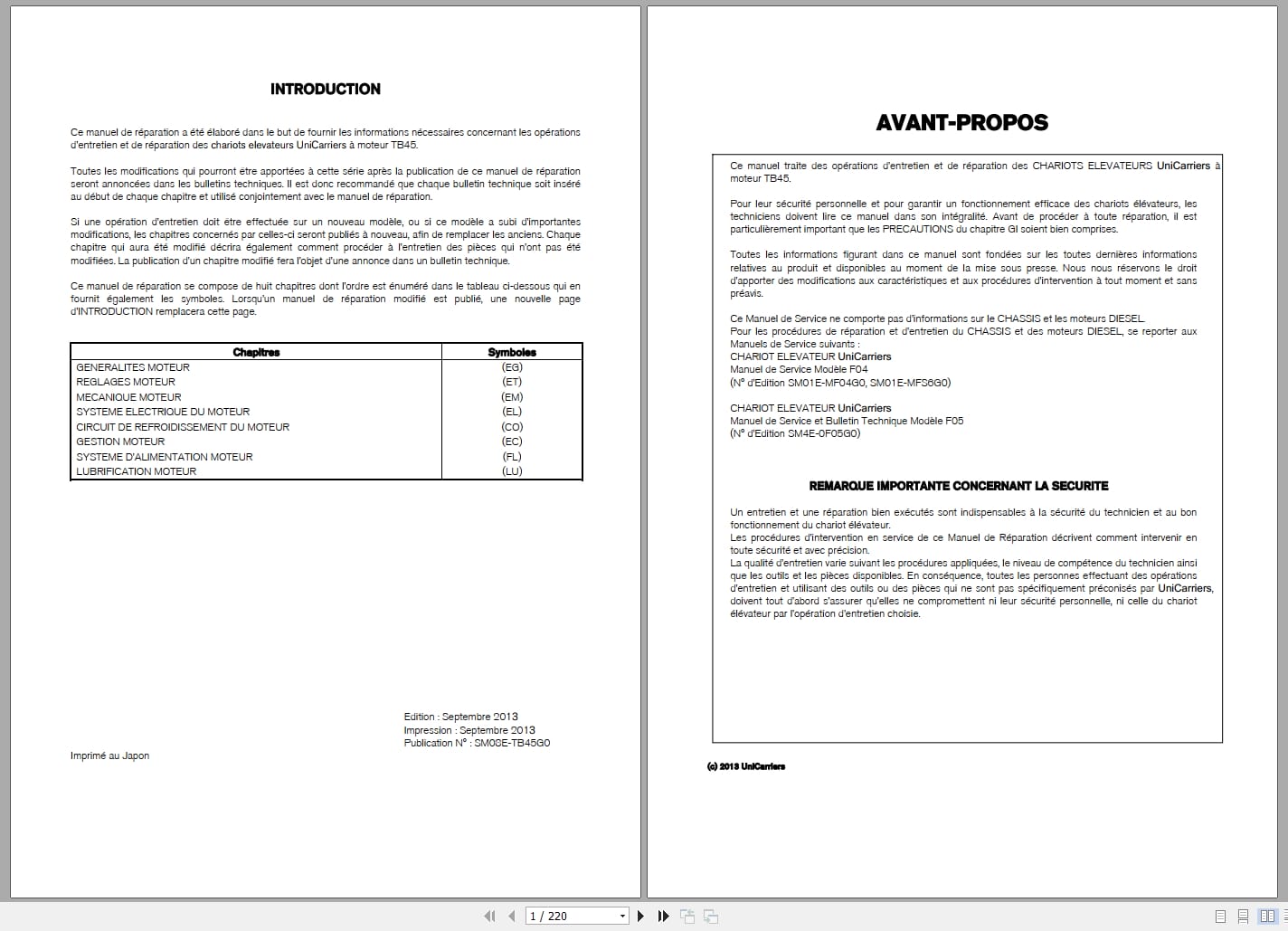 Nissan Engine TB45 For 1F4 F04 F05 Series Service Manual SM08E TB45G0 FR (1)