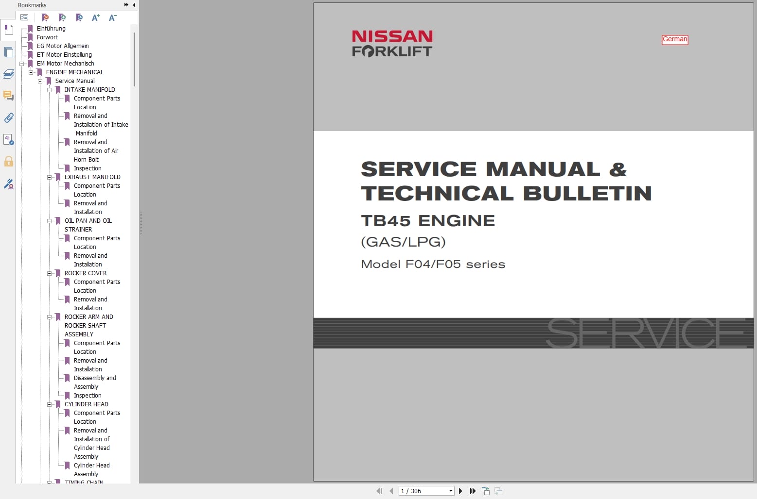 Nissan Engine TB45 For F04 F05 Series Service Manual DE (1)