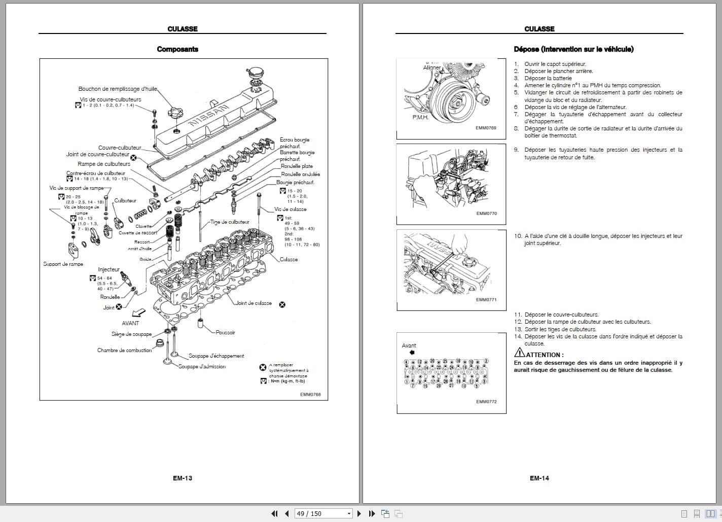 Nissan Engine TD42 For 1F4 Series Service Manual SM08E TD42G0 FR (2)