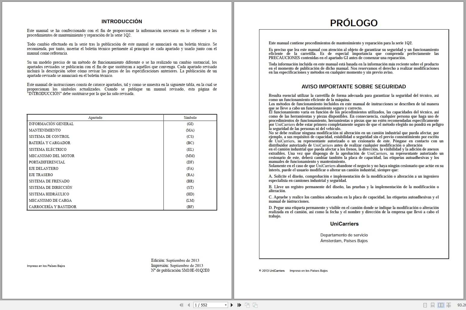 Nissan Forklift 1Q2 Series Service Manual SM10E 01Q2E0 ES (1)