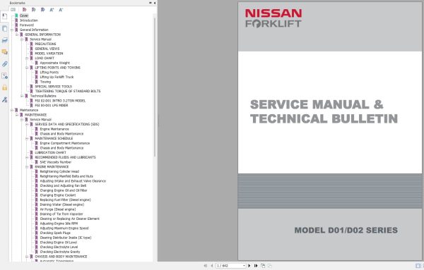 Nissan Forklift D01 D02 Series Service Manual And Technical Bulletin (1) Nissan Forklift D01 D02 Series Service Manual And Technical Bulletin (1)