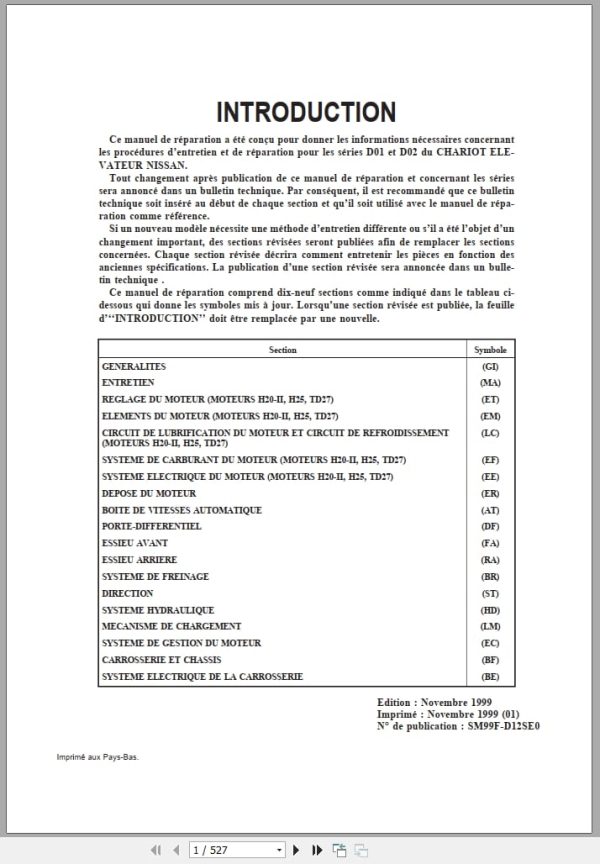 Nissan Forklift D01 D02 Series Service Manual Sm99F D12Se0 Fr (1)