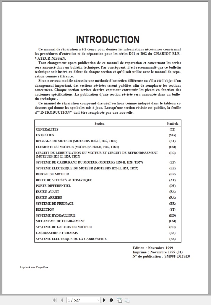 Nissan Forklift D01 D02 Series Service Manual SM99F D12SE0 FR (1)