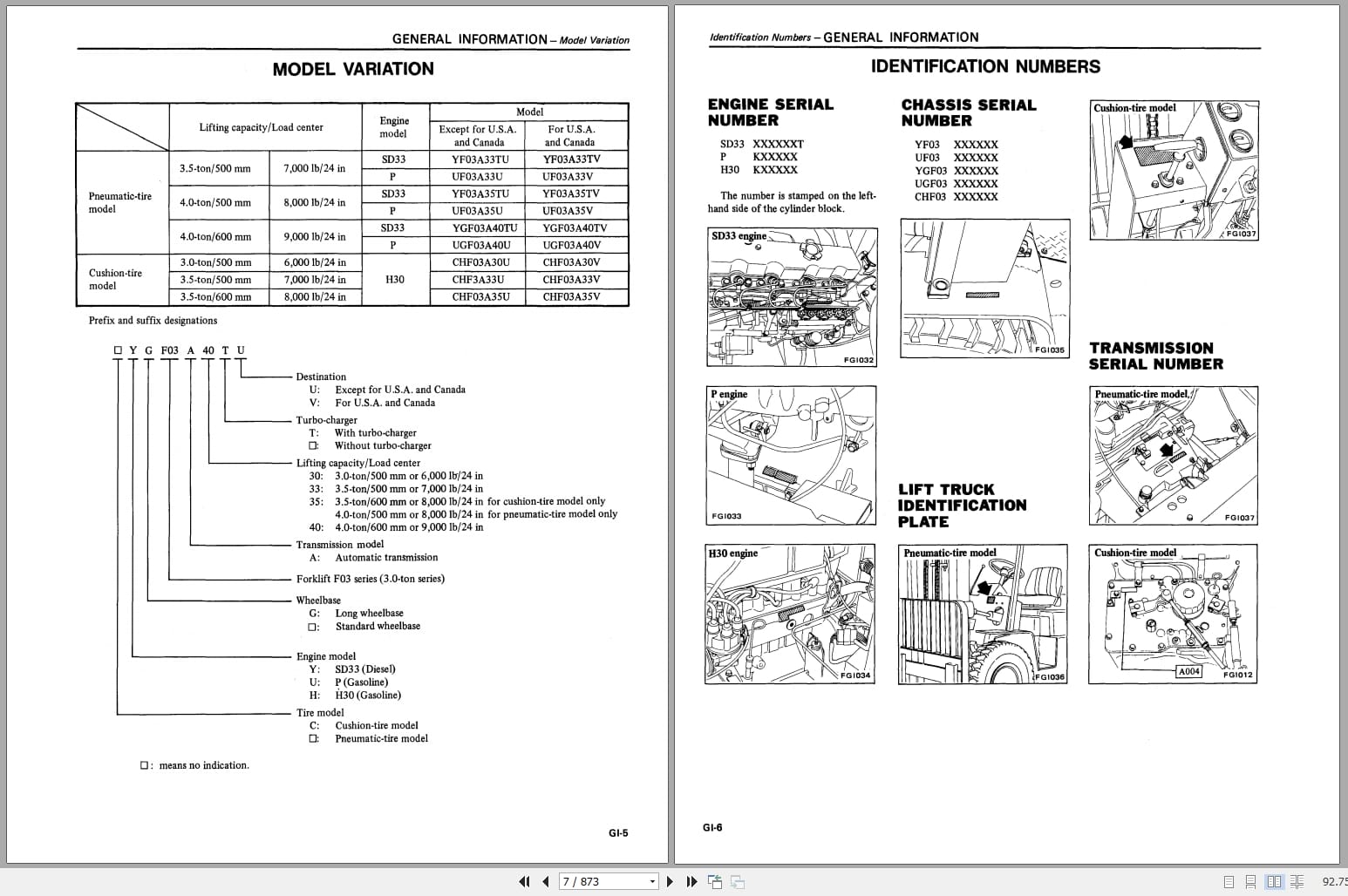 Nissan Forklift F03 Series Service Manual And Technical Bulletin SM0E F0S2G0 (2)