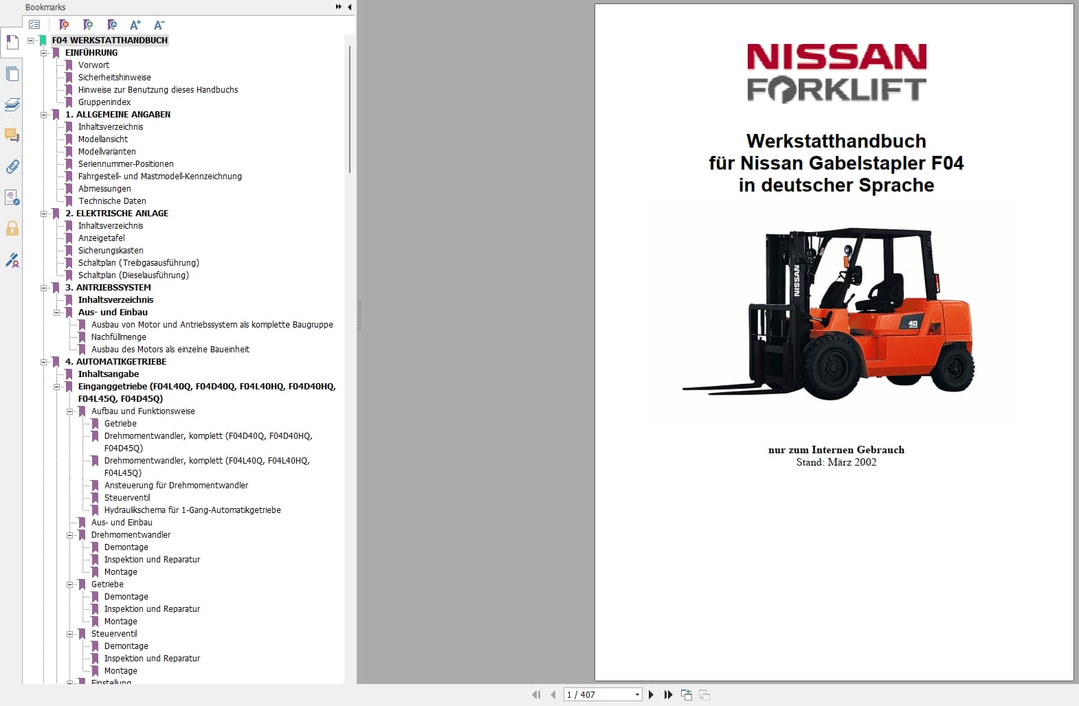 Nissan Forklift F04 Series Workshop Manual SM02E MF04E0 DE (1)