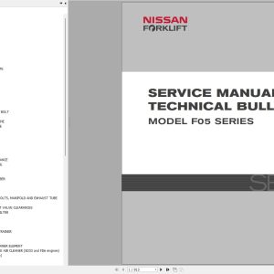 Nissan Forklift F05 Series Service Manual And Technical Bulletin SM4E 0F05G0 (1)