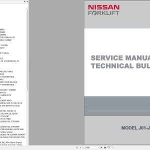 Nissan Forklift J01 J02 Series Service Manual And Technical Bulletin SM3E J012G0 (1)