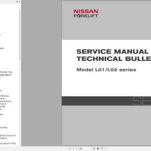 Nissan Forklift L01 L02 Series Service Manual And Technical Bulletin SM03E L012G0 (1)