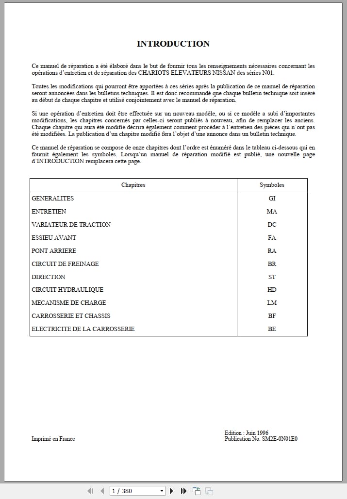 Nissan Forklift N01 Series Service Manual SM2E 0N01E0 FR (1)