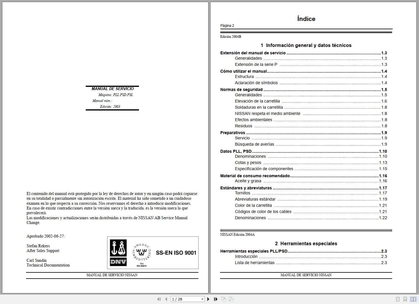 Nissan Forklift PLL PSD PSL PLE Series Service Manual ES (1)