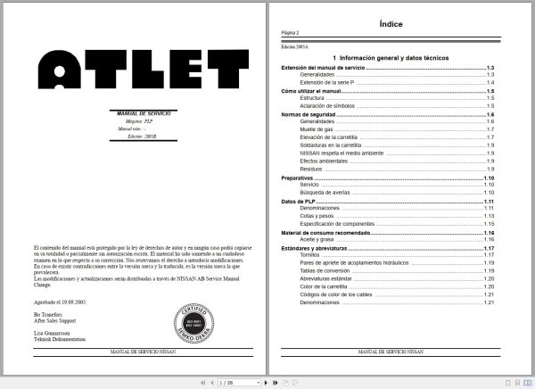 Nissan Forklift Plp200 Plp250 Service Manual Es (1)