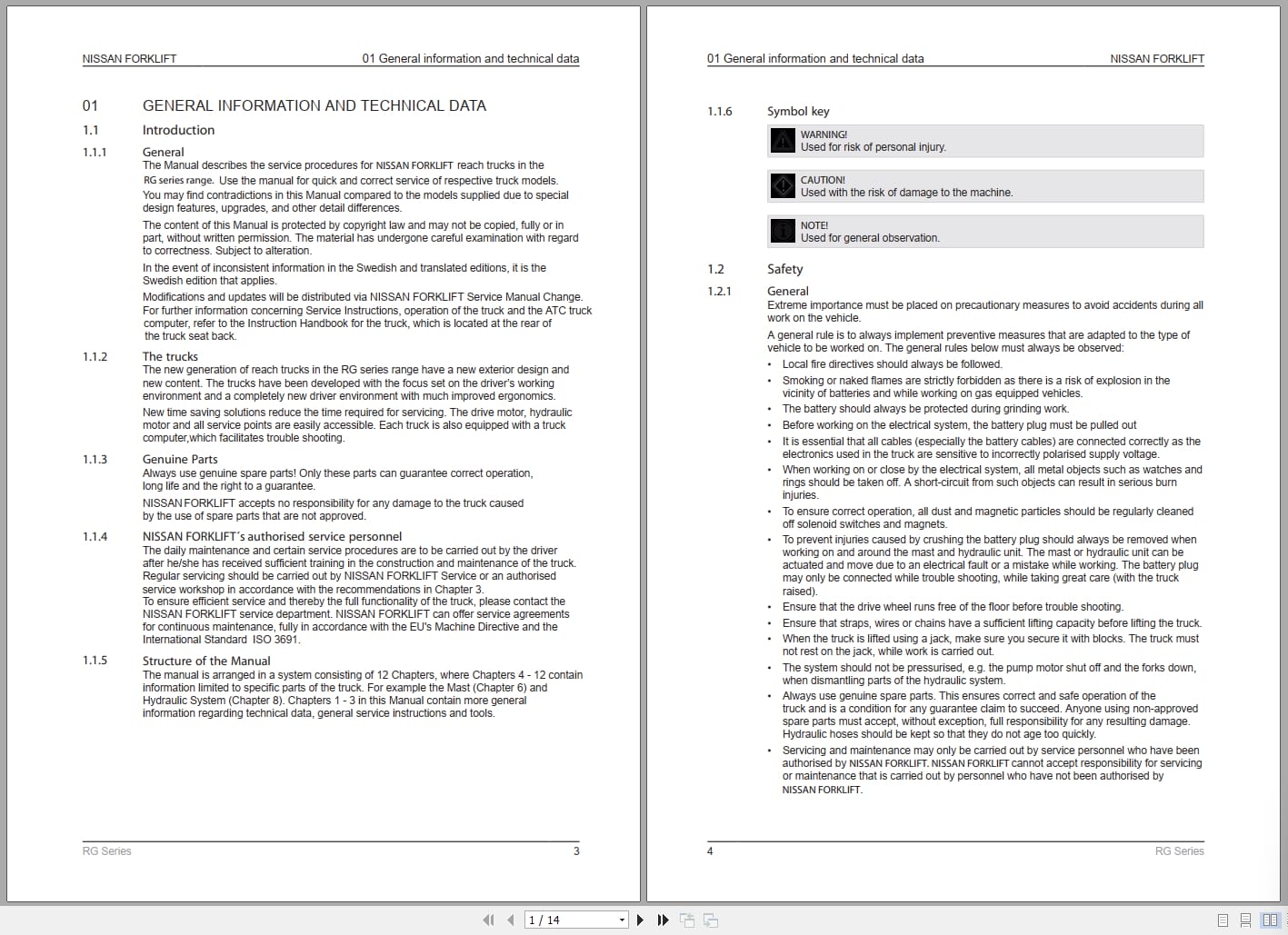 Nissan Forklift RG Series Service Manual (1)
