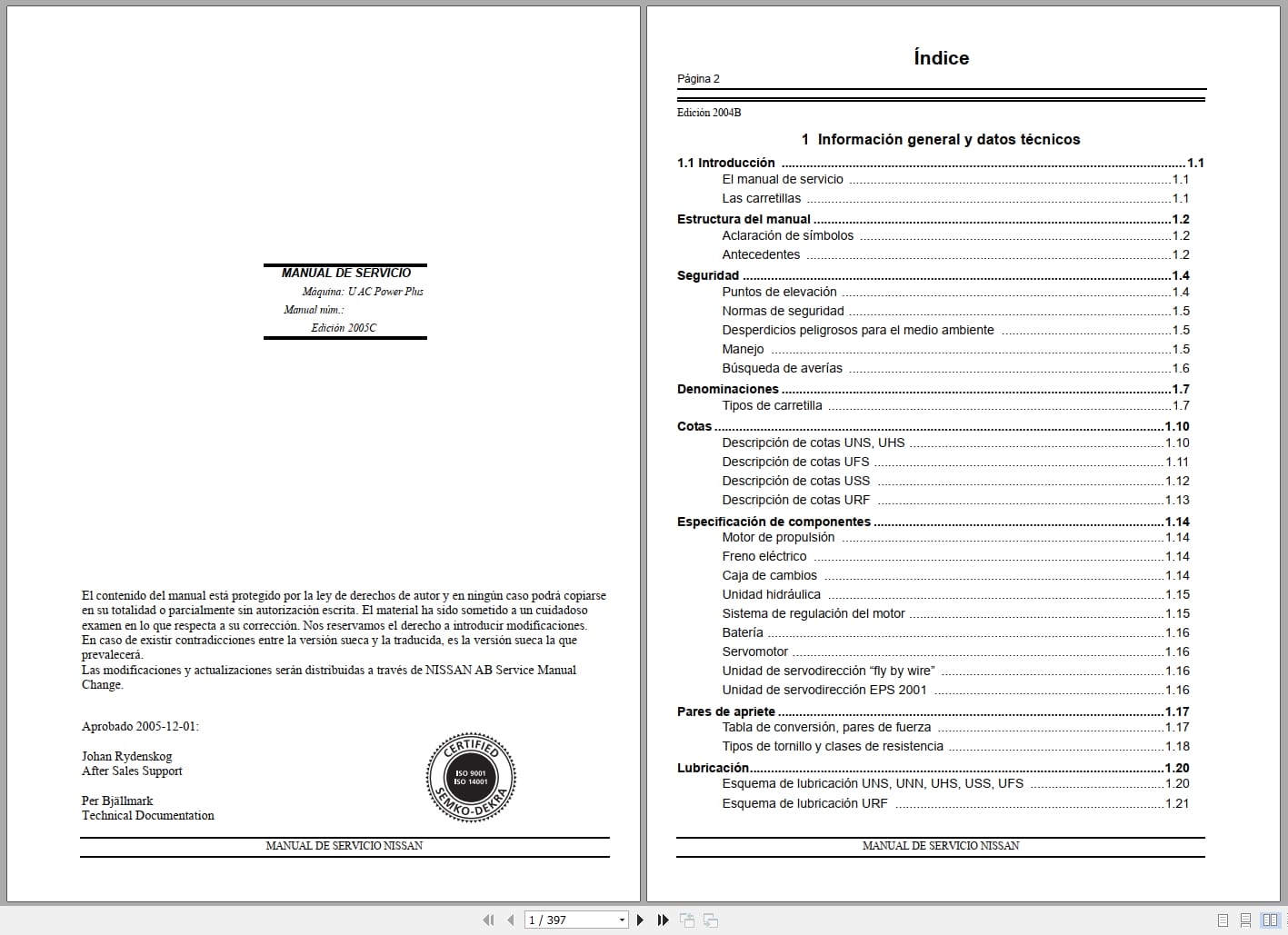 Nissan Forklift U AC Power Plus Service Manual ES (1)