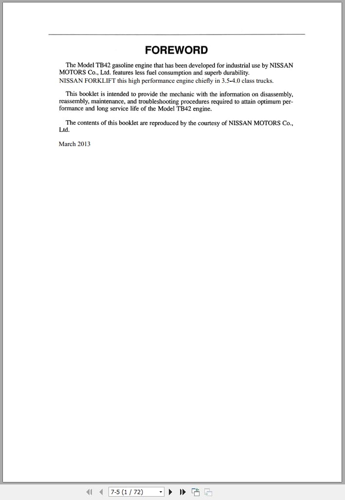 Nissan Gasoline Engine TB42 For 1F5 Service Manual (1)
