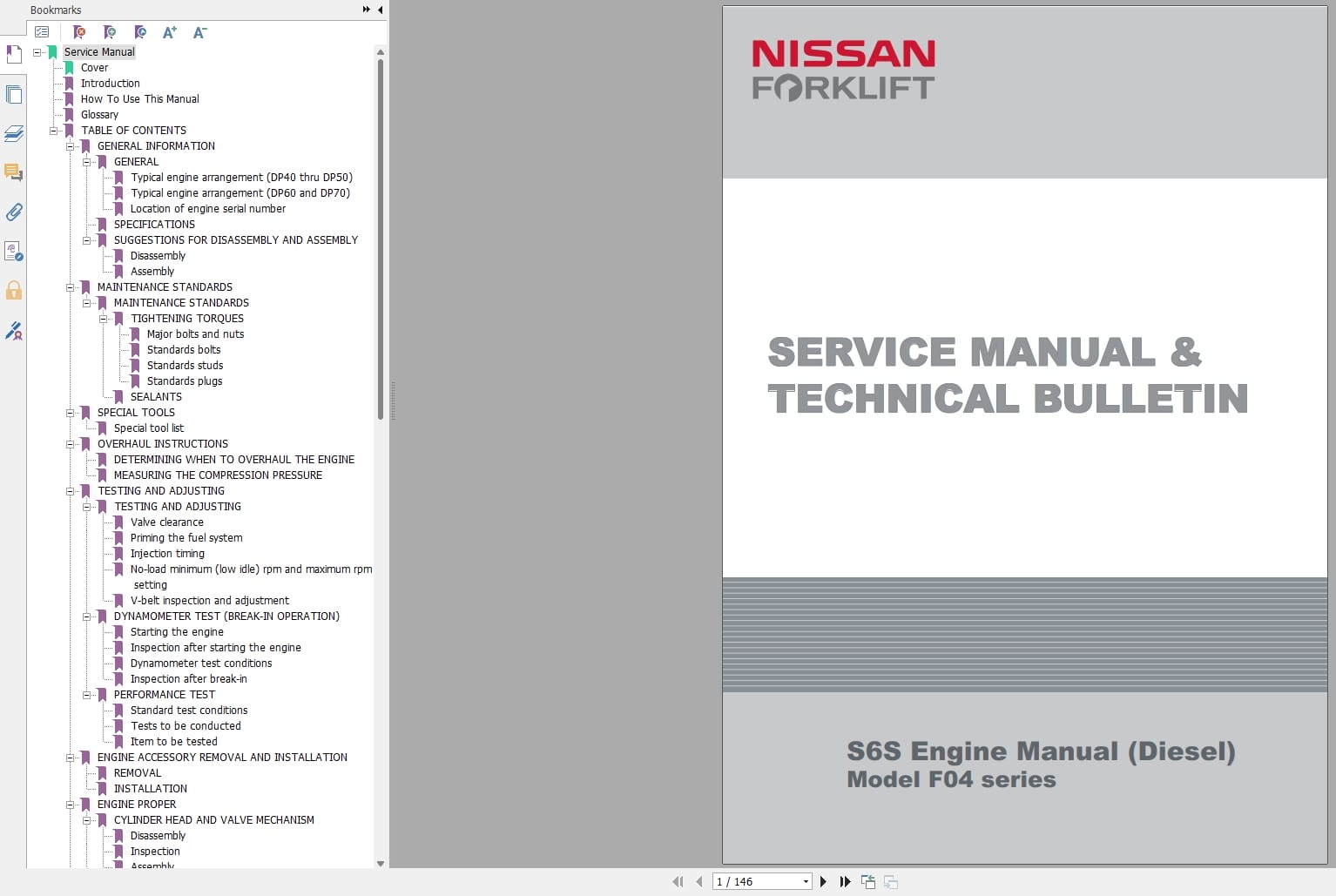 Nissan Mitsubishi Engine S6S For F04 Series Service Manual And Technical Bulletin (1)