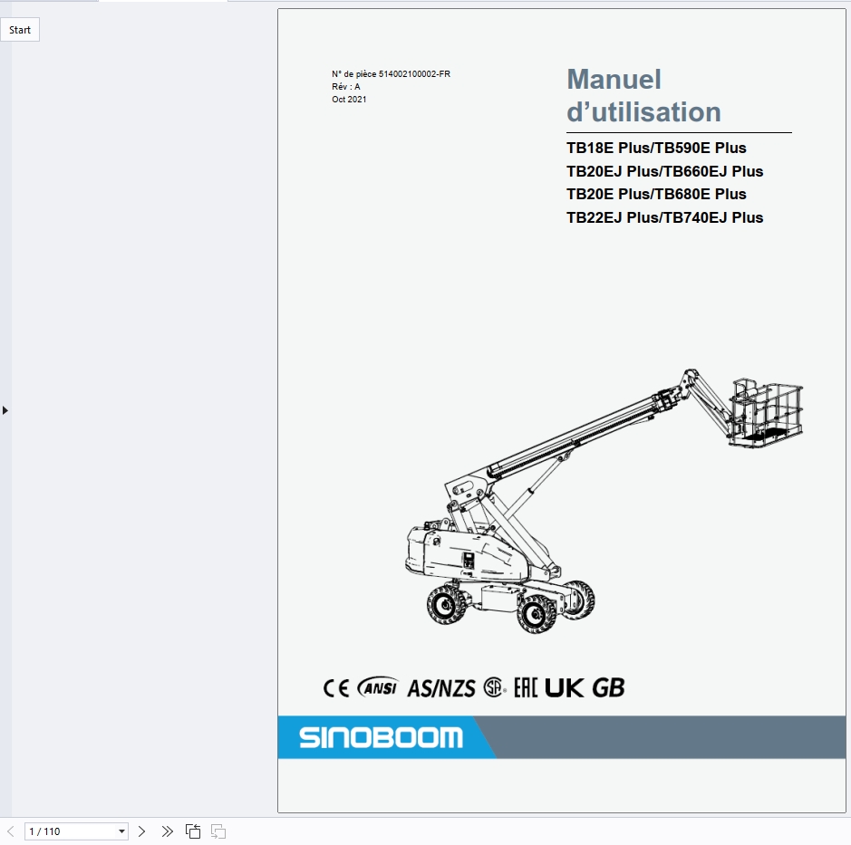 SINOBOOM Forklift Operation Manuals Multiple Language 2025 (3)