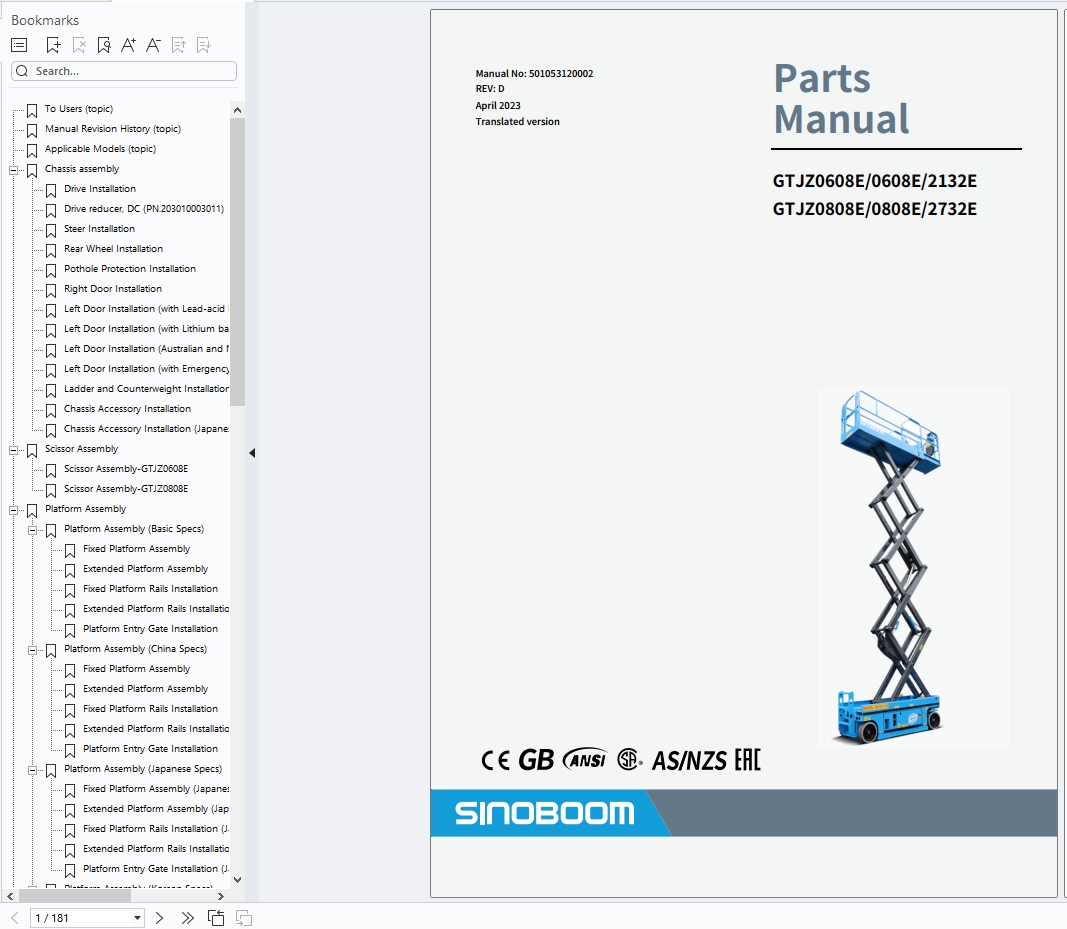 SINOBOOM Forklift Parts Catalog Schematic Update 2025 (3)