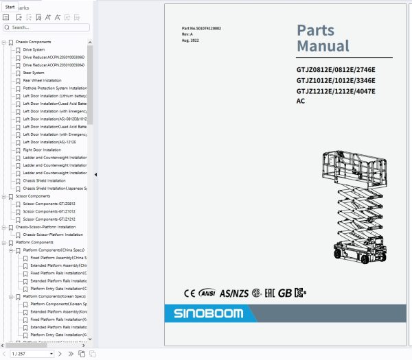 SINOBOOM Forklift Parts Catalog Schematic Update 2025 (6)