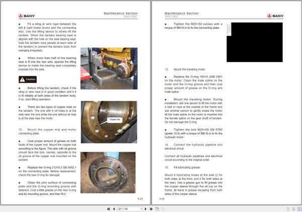 Sany Motor Grader SHG190C Maintenance Manual (2)