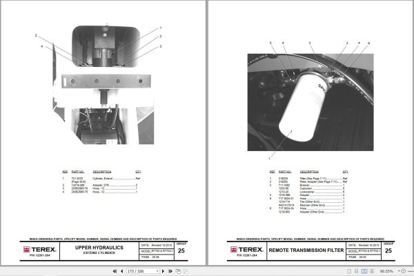 Terex Crane RT700 RT700 1 Parts Catalog 12261 264 (2)