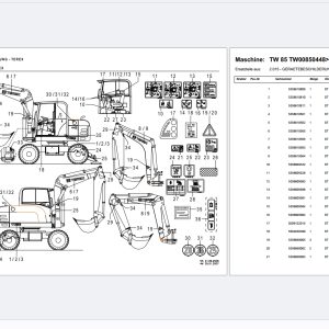 Terex Mobile Excavator TW85 TW00850448 Part Catalog DE (1)