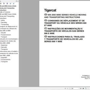 Tigercat 800 And 800E Series Vehicle Moving And Transporting Instructions