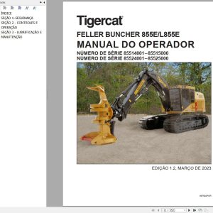 Tigercat Feller Buncher 855E L855E Operation Manual 69759APOR PT