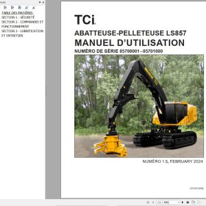 Tigercat Harvester Backhoe LS857 Operation Manual 72737ATCIFRE FR
